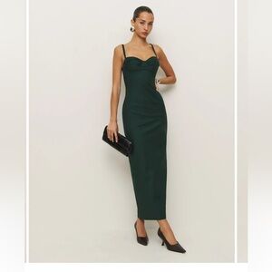 Reformation Green Stormi cocktail dress